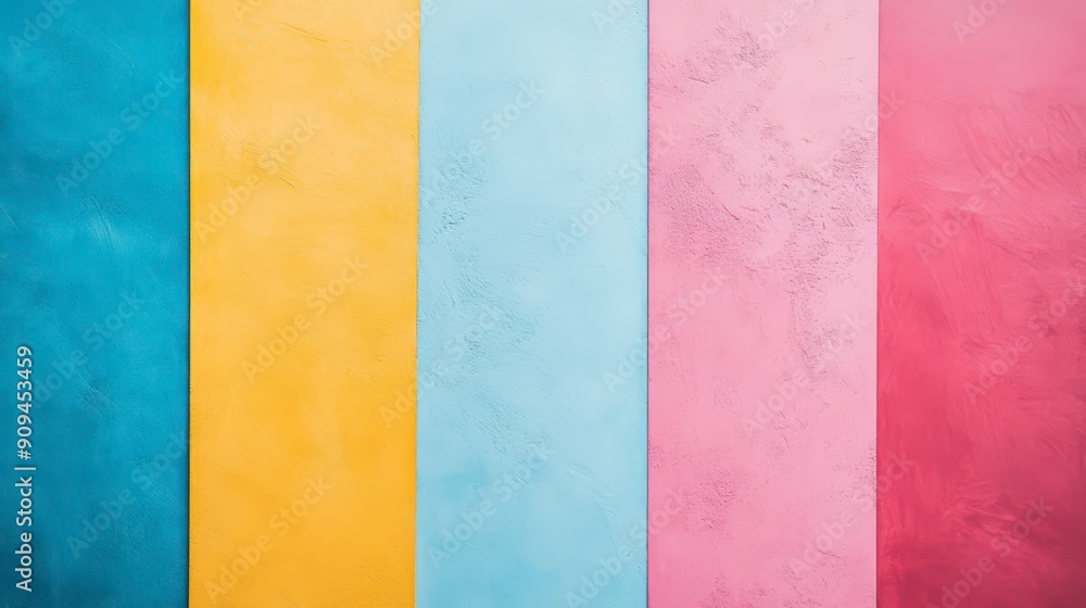 Colorful Textured Wall Panels in Blue, Yellow, Pink, and Teal Colorful Textured Wall Panels in Blue, Yellow, Pink, and Teal
