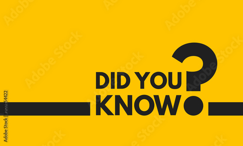 did you know and question mark, vector poster or banner, social media post, education quiz