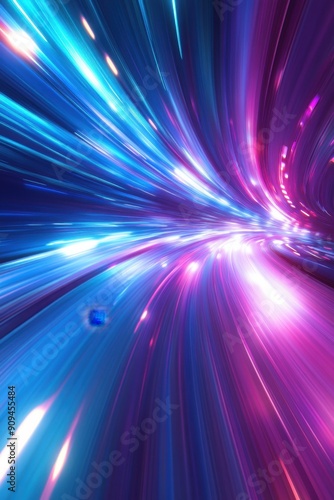 Simple abstract warp speed lights background with impressionistic elements 