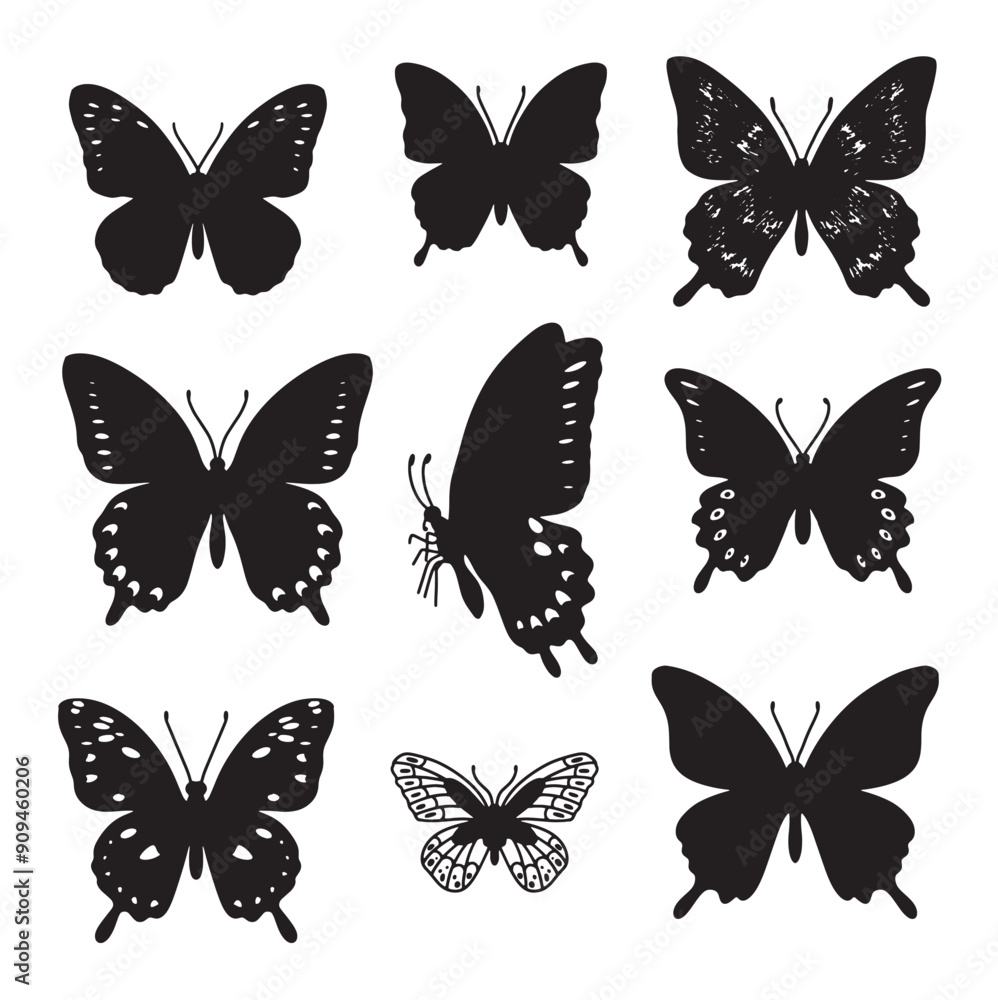 Isolated butterfly on the white background. butterfly silhouettes. Vector EPS 10. Isolated butterfly on the white background. butterfly silhouettes. Vector EPS 10.
