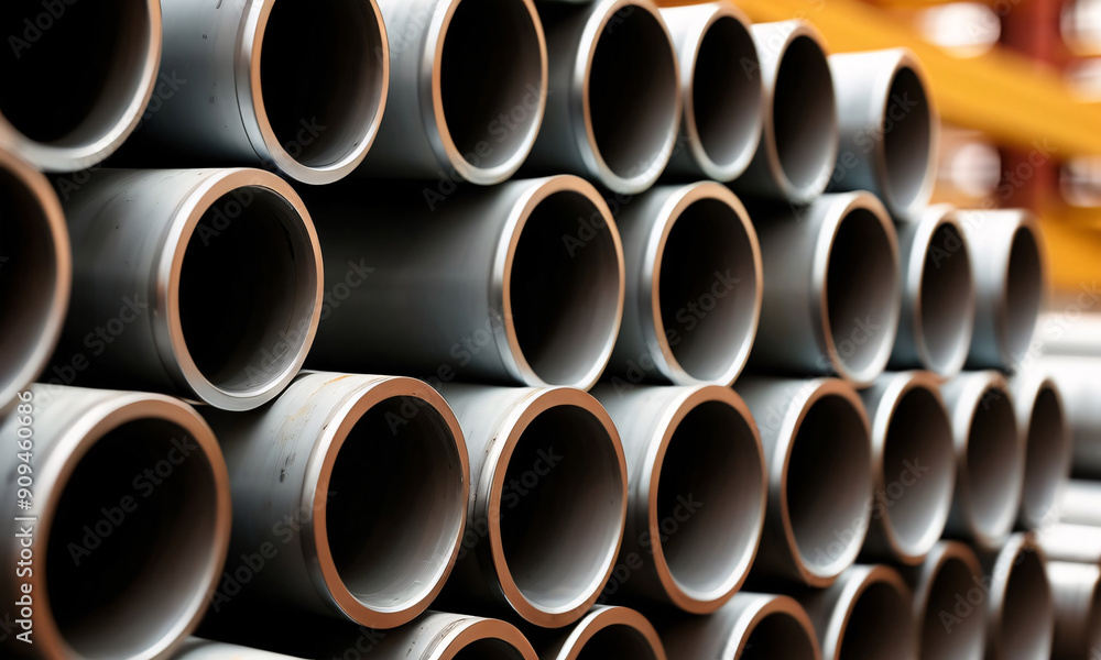 a close-up view of a stack of steel pipes in a warehouse or factory a close-up view of a stack of steel pipes in a warehouse or factory
