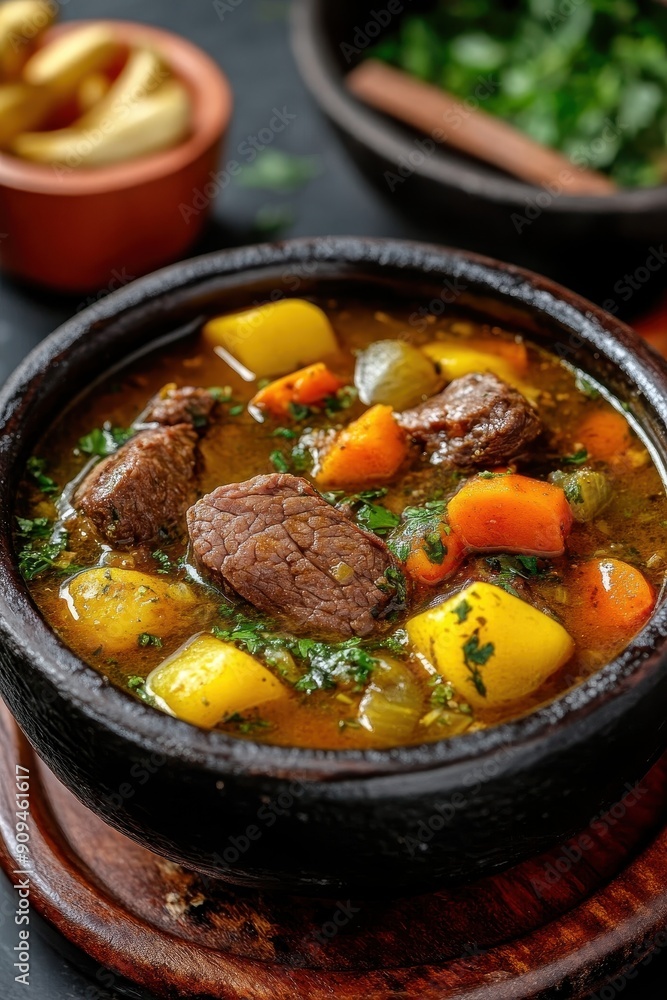 Traditional Venezuelan Sancocho Soup with Beef Traditional Venezuelan Sancocho Soup with Beef