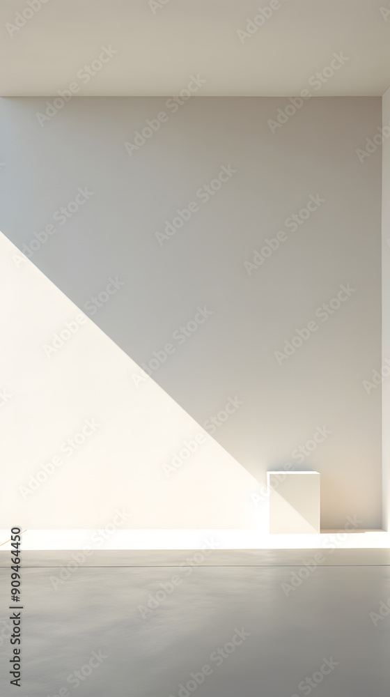 Digital white minimalist white wall light and shadow scene geometric poster background with Generative Digital white minimalist white wall light and shadow scene geometric poster background with Generative