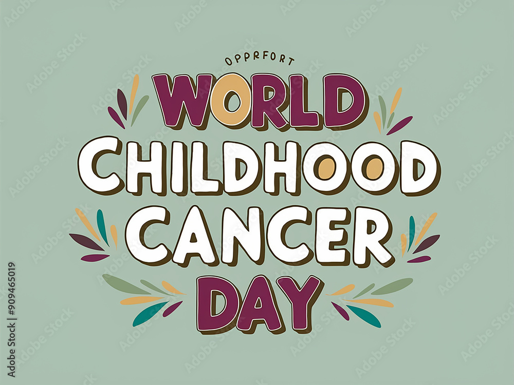 World Childhood Cancer Day with hand drawn graphics. World Childhood Cancer Day with hand drawn graphics.
