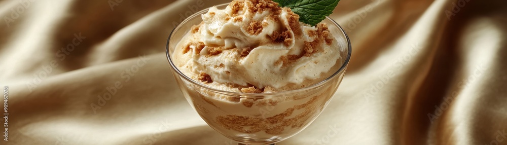 Thai tea sundae with caramelized banana condensed milk Thai tea sundae with caramelized banana condensed milk