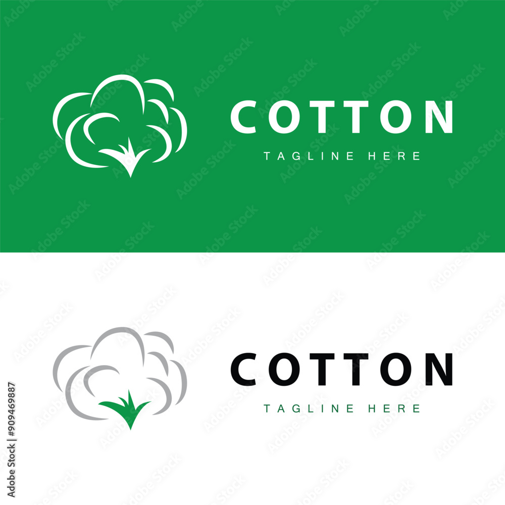 cotton logo design flower soft cotton organic plant textile material clothing illustration template cotton logo design flower soft cotton organic plant textile material clothing illustration template