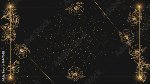 Black gold particle background