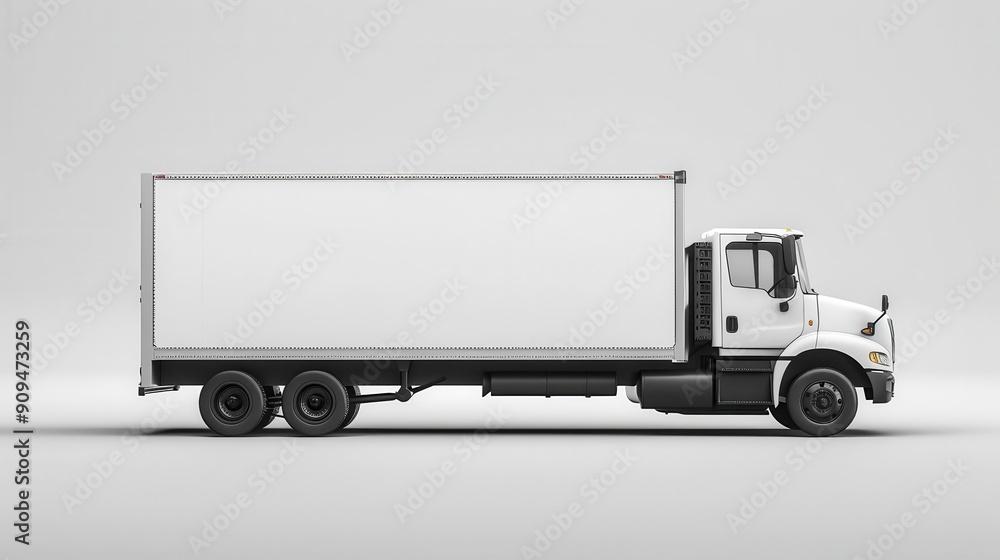 sleek white delivery truck isolated on a plain background clean modern design with smooth curves and minimalist branding ready for custom graphics or company logos sleek white delivery truck isolated on a plain background clean modern design with smooth curves and minimalist branding ready for custom graphics or company logos