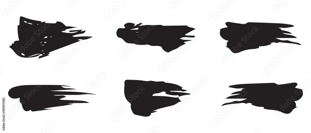 Φωτογραφία Brash stroke black color design Painted illustration.