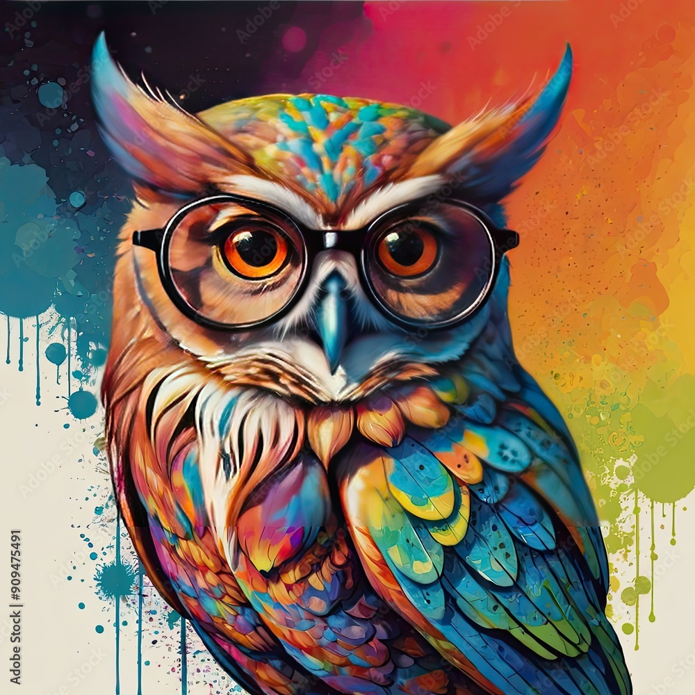 Fototapeta owl colored