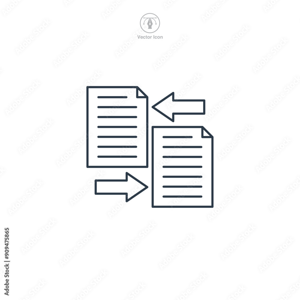 Data comparison icon symbol vector illustration isolated on white background Data comparison icon symbol vector illustration isolated on white background