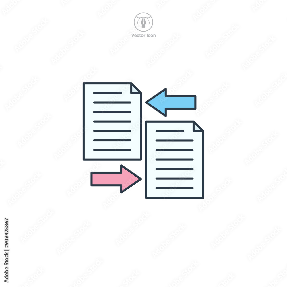 Data comparison icon symbol vector illustration isolated on white background Data comparison icon symbol vector illustration isolated on white background