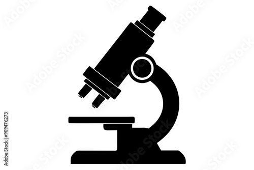 
Microscope vector icon symbol, Silhouette of a microscope
