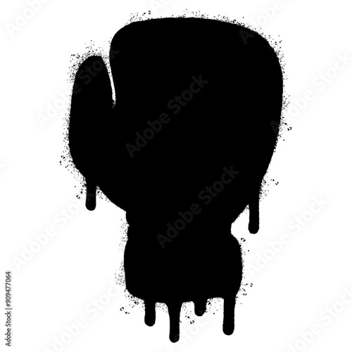 Spray Painted Graffiti boxing glove icon isolated on white background.