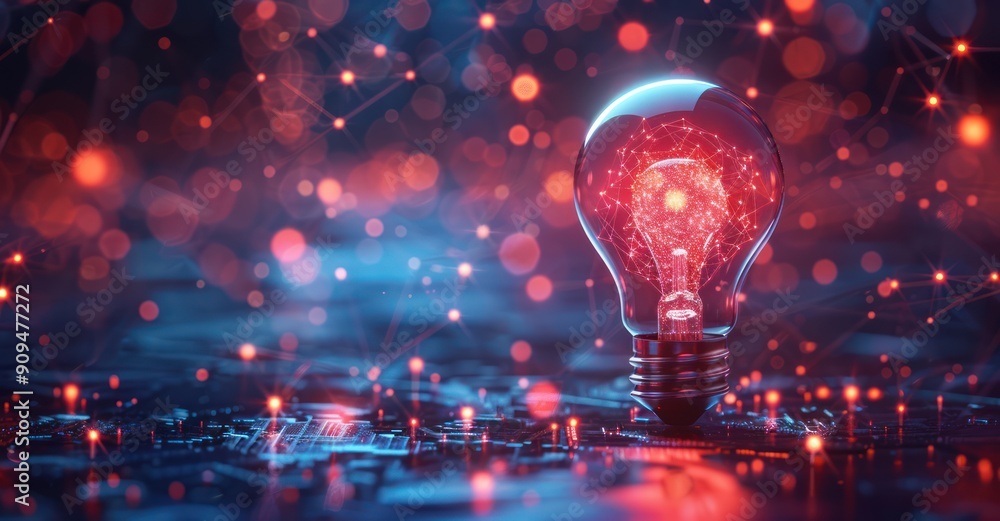 Illuminating Ideas: A Glowing Lightbulb Representing Innovation and Connection Illuminating Ideas: A Glowing Lightbulb Representing Innovation and Connection