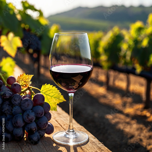 glass of red wine photo