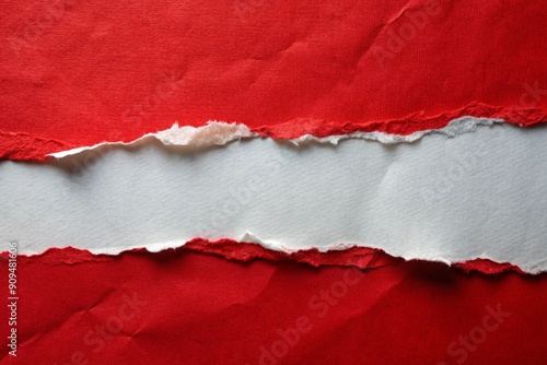 Wallpaper Mural Red rectangle ripped paper on white background for your presentation background Torontodigital.ca