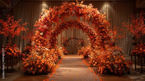 Grand Circular Floral Arbor at Wedding Altar Stunning Décor for Memorable Ceremonies