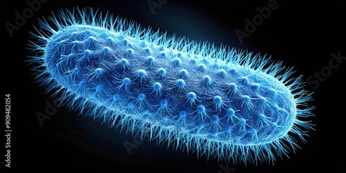 of isolated blue bacterium, bacteria, bacterium, blue, prokaryotic, microorganisms, isolated,, science, biology photo