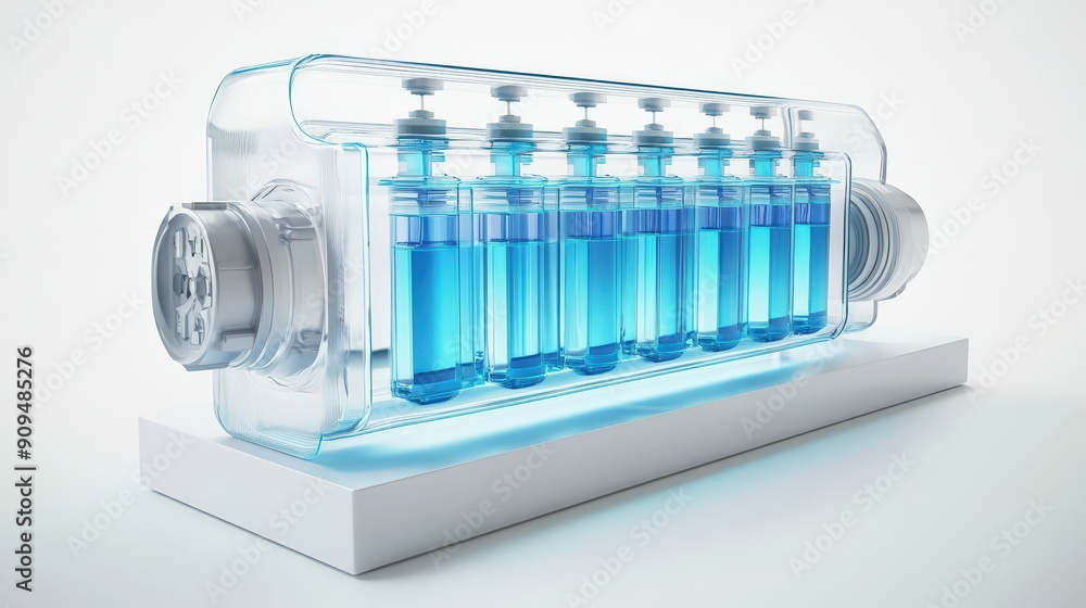 A stylized representation of pharmaceutical vials containing blue liquid, ideal for healthcare and medical themes. A stylized representation of pharmaceutical vials containing blue liquid, ideal for healthcare and medical themes.