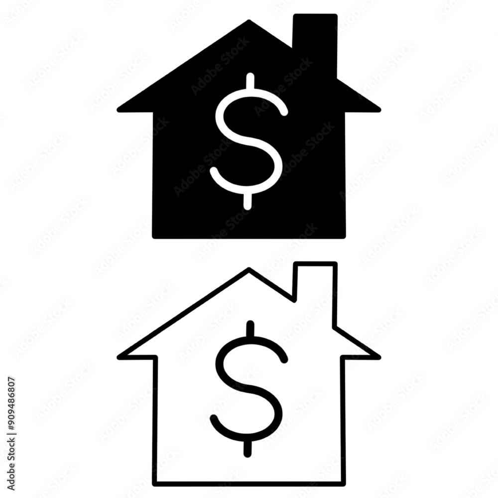 House icon with dollar sign. Vector illustration. House icon with dollar sign. Vector illustration.