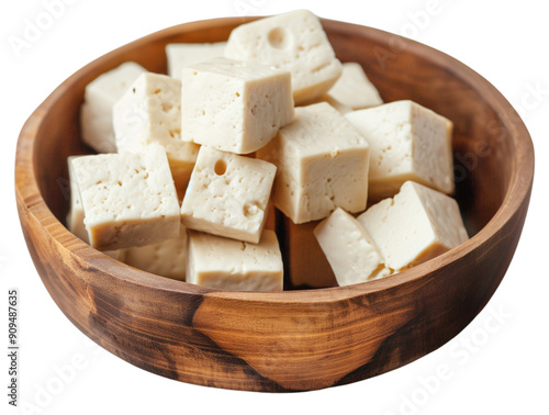 Raw Tofu Piece on Transparent Background Perfect for Food Photography and Cooking photo