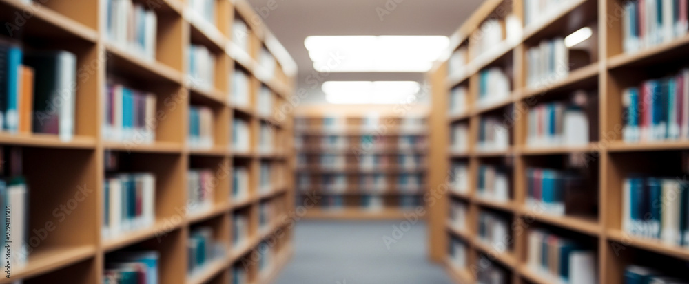 Library interior with defocused bookshelves, Blurred shelf with books in the library, Blurred library background, Education concept background Library interior with defocused bookshelves, Blurred shelf with books in the library, Blurred library background, Education concept background
