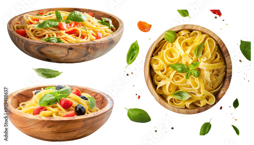 Clean and Clear Image of Pasta Isolated on Transparent Background, Suitable for Restaurant Menus and Recipe Books photo