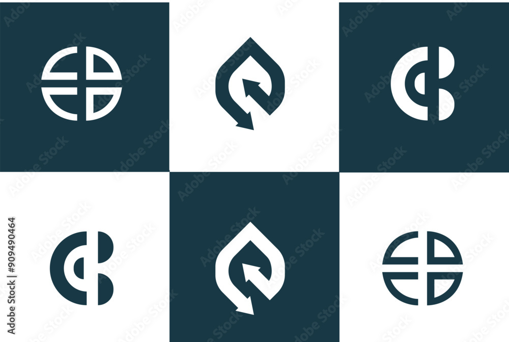 Mega logo collection Initial letter E, with icon style, Abstract design concept for finance business success growth Mega logo collection Initial letter E, with icon style, Abstract design concept for finance business success growth