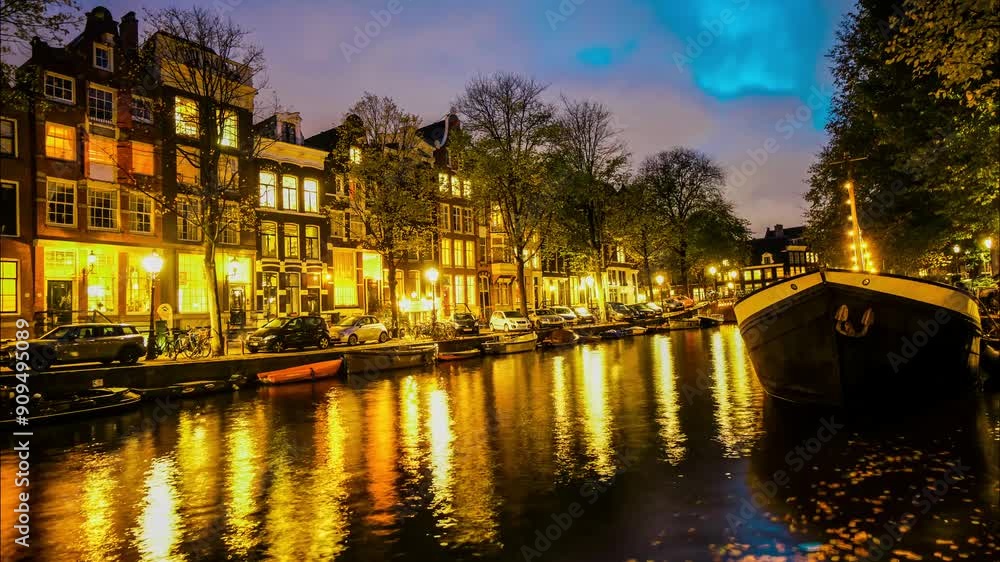 A city street with a bridge over a river. The bridge is lit up with lights, creating a warm and inviting atmosphere. The buildings on either side of the bridge are tall and colorful A city street with a bridge over a river. The bridge is lit up with lights, creating a warm and inviting atmosphere. The buildings on either side of the bridge are tall and colorful