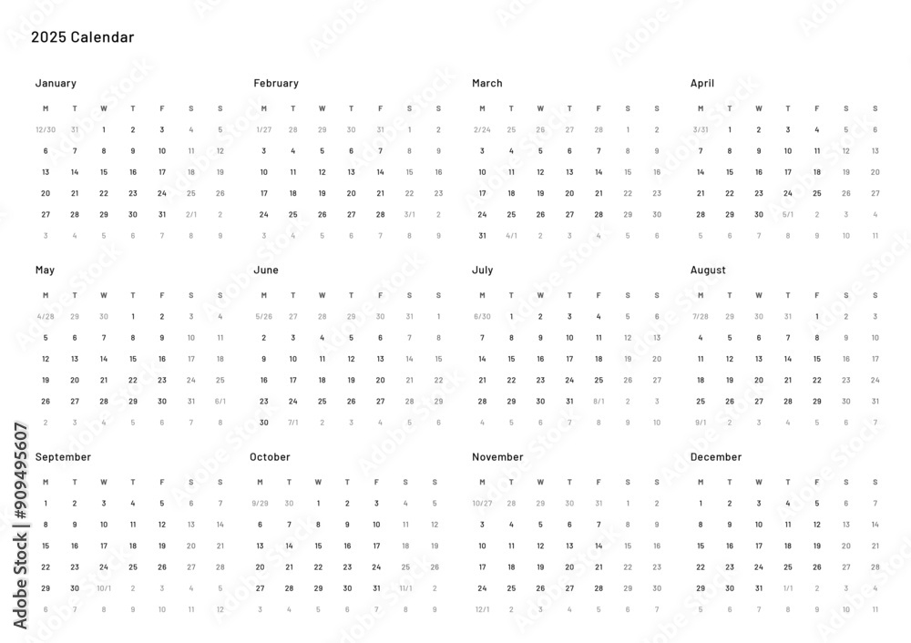 2025 Calendar 2025 Calendar