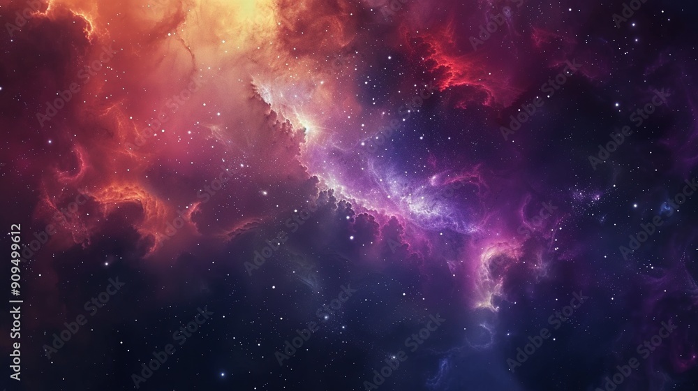 Cosmic Nebula with Stars and Dust Clouds Cosmic Nebula with Stars and Dust Clouds