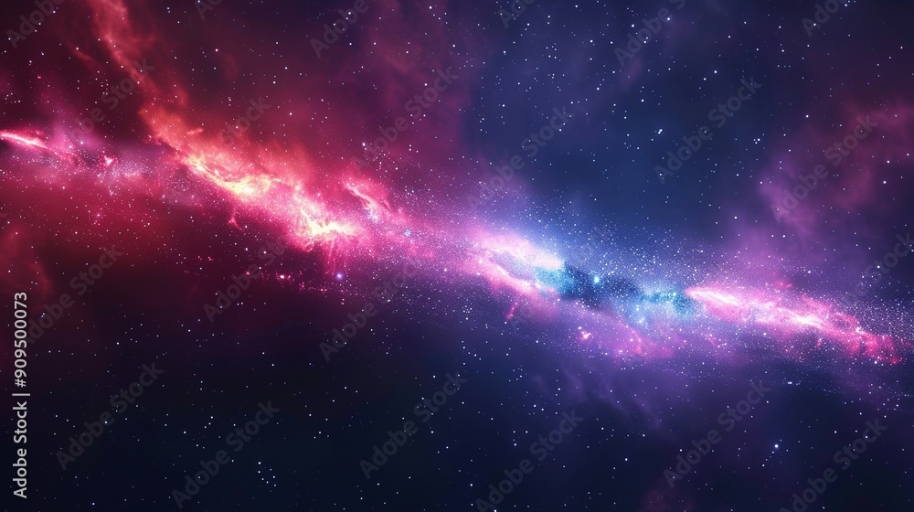 A Cosmic Nebula with Pink, Blue, and White Hues A Cosmic Nebula with Pink, Blue, and White Hues