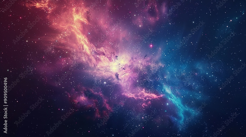Cosmic Nebula with Vibrant Colors and Scattered Stars Cosmic Nebula with Vibrant Colors and Scattered Stars