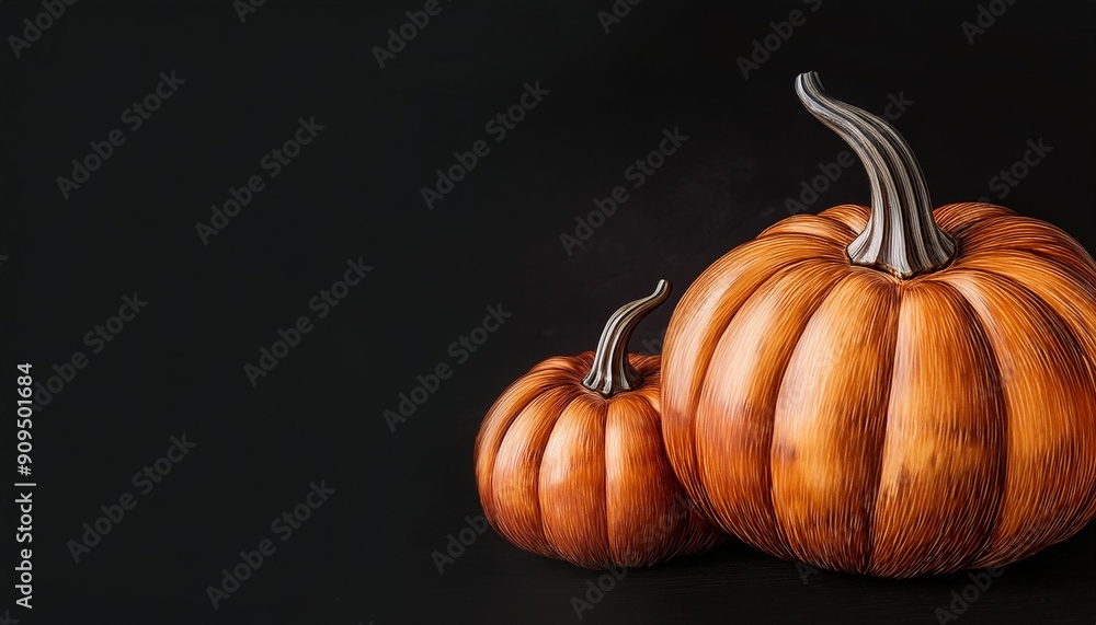 水彩画のハロウィンのカボチャとコピースペース(Watercolor Halloween pumpkins and copy space.) 水彩画のハロウィンのカボチャとコピースペース(Watercolor Halloween pumpkins and copy space.)
