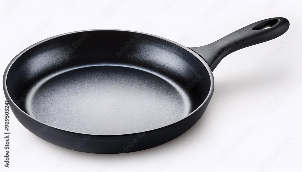 Black frying pan for the kitchen on a white background Black frying pan for the kitchen on a white background
