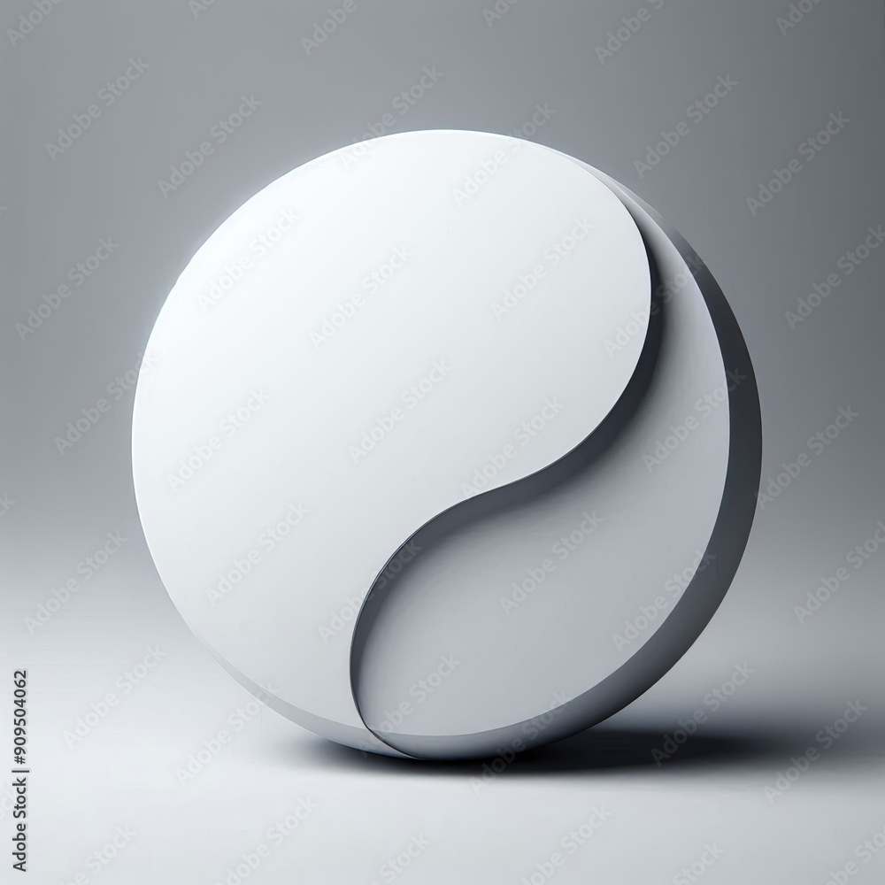 White 3D sphere abstract design with glossy surface and shadow White 3D sphere abstract design with glossy surface and shadow