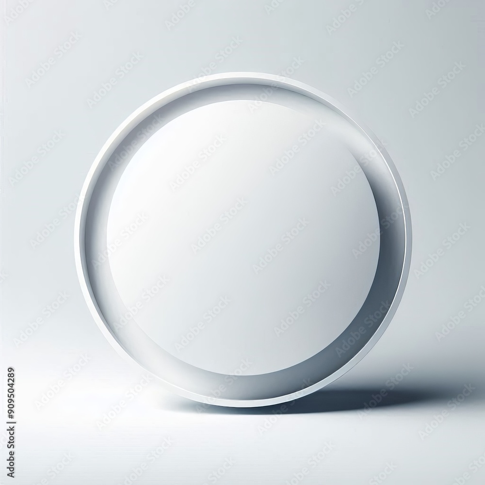 White and black round button, 3D illustration icon, shiny and blank, symbolizing technology and design White and black round button, 3D illustration icon, shiny and blank, symbolizing technology and design