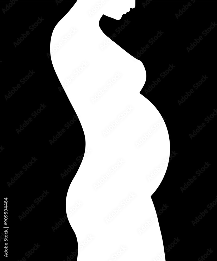 Pregnancy Woman Silhouette. Style Template with Pregnant Female Silhouette. Mother` s Day Card Trendy Minimal Vector Illustration. Female Profile for Beauty, Fashion, Health Design Pregnancy Woman Silhouette. Style Template with Pregnant Female Silhouette. Mother` s Day Card Trendy Minimal Vector Illustration. Female Profile for Beauty, Fashion, Health Design