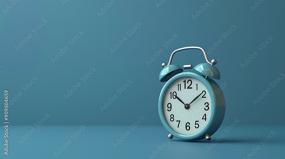 Alarm clock pointing at 9 o'clock with customizable space for ideas or text Alarm clock pointing at 9 o'clock with customizable space for ideas or text