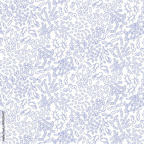 Detailed seamless pattern of bacteria in intestinal microbiota.