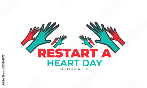 Restart a Heart Day. background, banner, card, poster, template. Vector illustration.