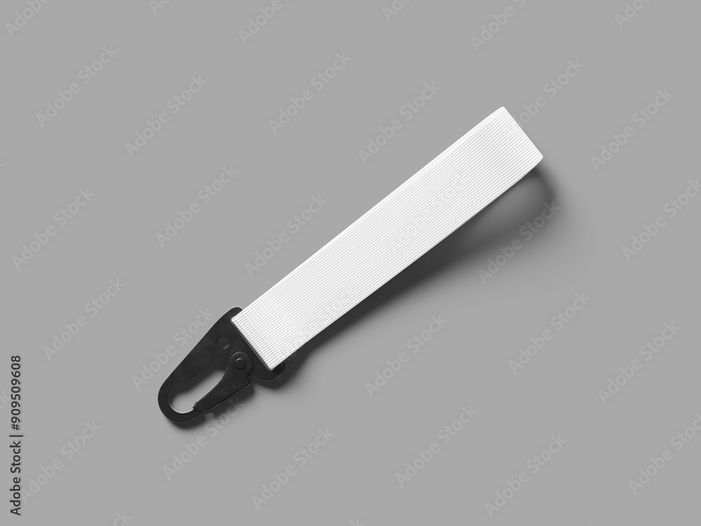 Flat Lay White Blank Fabric Keyholder isolated Mockup 3D Flat Lay White Blank Fabric Keyholder isolated Mockup 3D