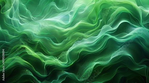 Organic Green Lines: Abstract Wallpaper Background Illustration