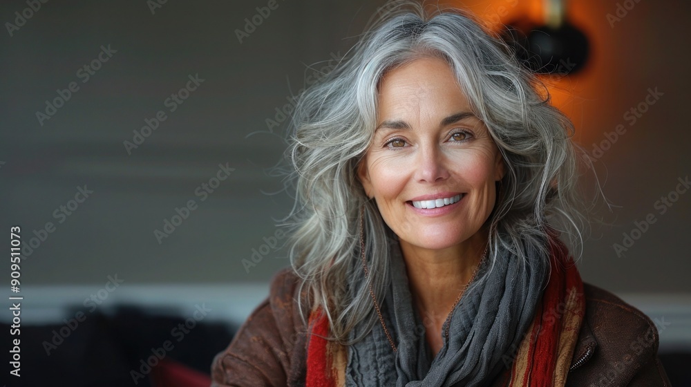 Radiant Smiles of an Elderly Senior Model: Close-Up Portrait of a Beautiful Grey-Haired Woman with Healthy Skin and Dental Care Radiant Smiles of an Elderly Senior Model: Close-Up Portrait of a Beautiful Grey-Haired Woman with Healthy Skin and Dental Care