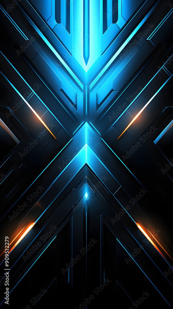 Digital futurism sci-fi metal geometric figure poster background Digital futurism sci-fi metal geometric figure poster background