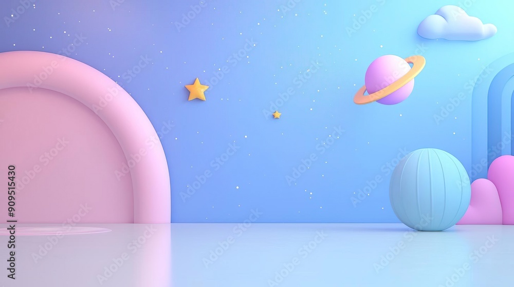 Fototapeta premium Generate a groovy cartoon scene of a intergalactic roller disco competition
