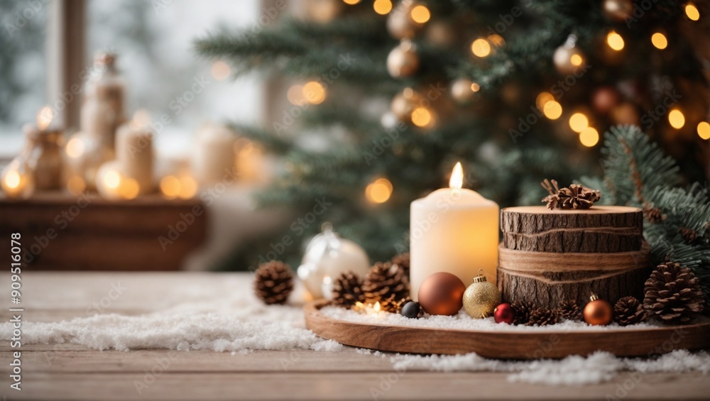 Christmas Candlelight Glow: Rustic Holiday Ambiance Christmas Candlelight Glow: Rustic Holiday Ambiance