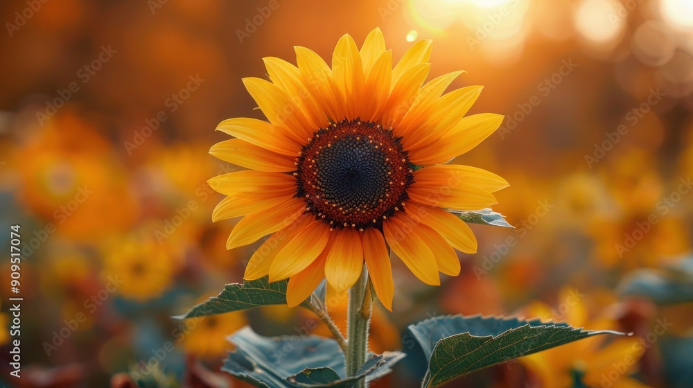 Fototapeta premium Sunflower Logo and Symbol for Thanksgiving Day Celebration