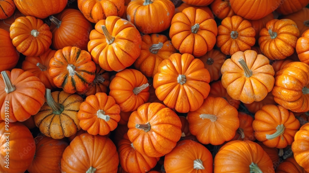 Autumn Harvest: Scattered Piles of Small Orange Pumpkins and Gourds at a Fall Festival Pumpkin Patch in October Autumn Harvest: Scattered Piles of Small Orange Pumpkins and Gourds at a Fall Festival Pumpkin Patch in October